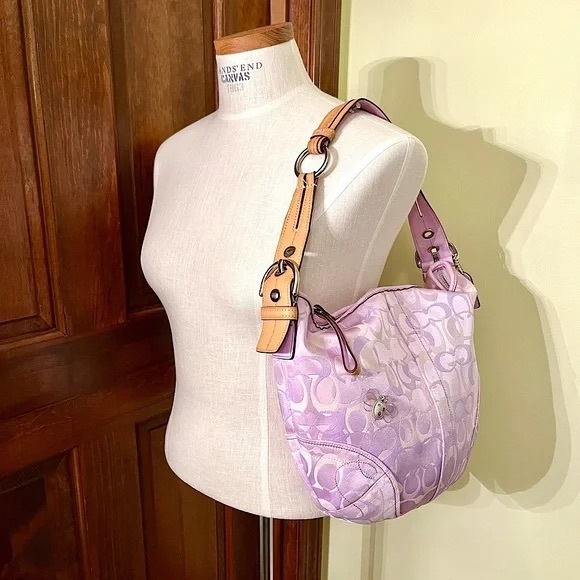 Coach Light Purple and Tan Shoulder Bag - Picture 1 of 5